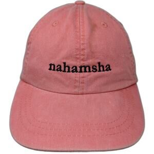 Adams Baseball Cap Pink One Size nahamsha Embroidery Leather Strap Slideback Hat